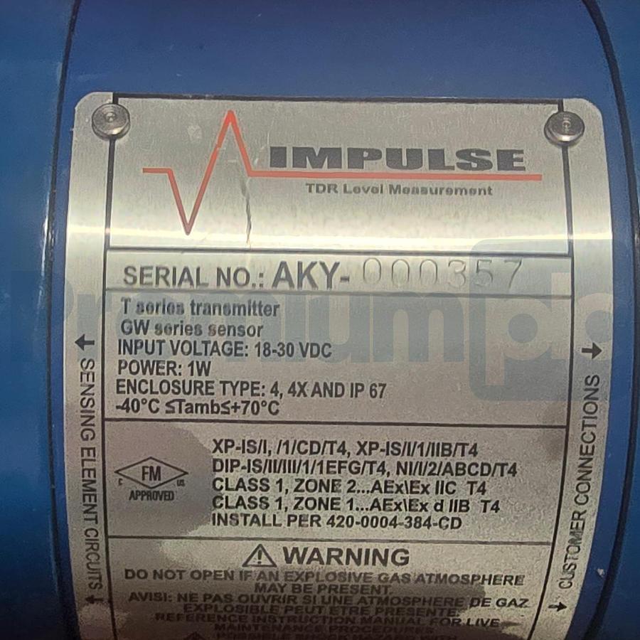 Used Ametek Drexelbrook Impulse T1200 TDR Level System w/Transmitter and Sensor NEW