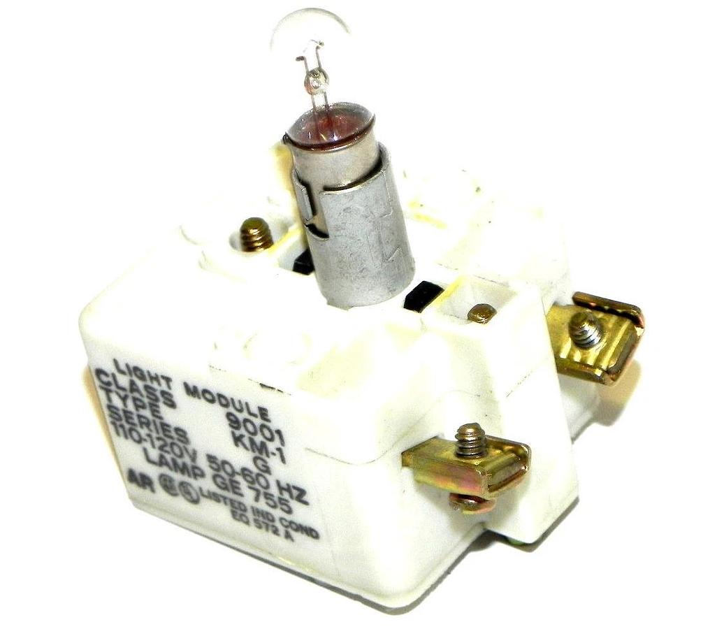 Used LOT OF 5 SQUARE D 9001-KM-1 PILOT LIGHT MODULES 9001KM1 SER. G, 110-120V