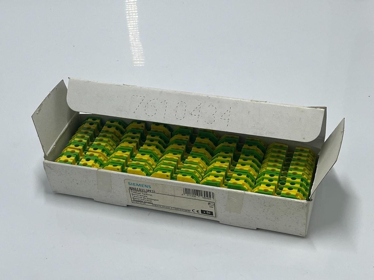 Used BOX OF 50 NEW Siemens 8WA1 011-1PF11 Feed-Through Terminal Block Gray 4mm² Screw