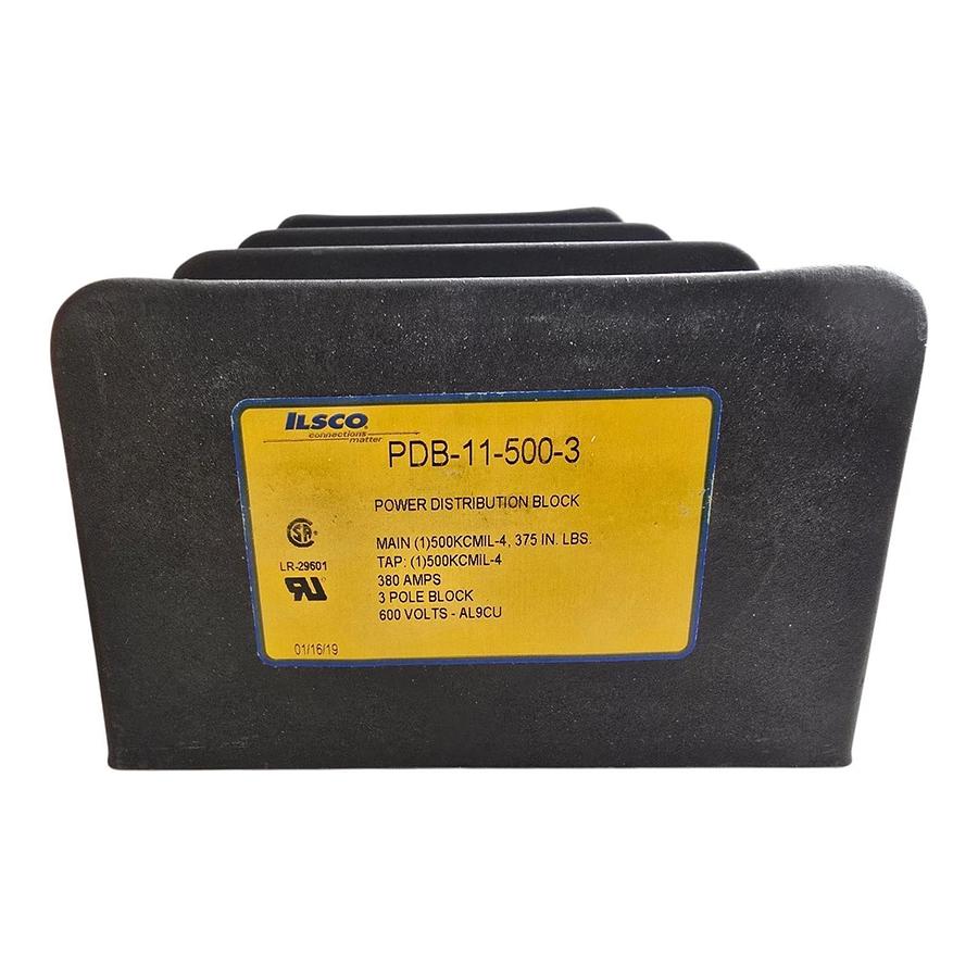 ILSCO PDB-11-500-3 Power Distribution Block | 3-Pole | 380 Amp | 600V - AL9CU