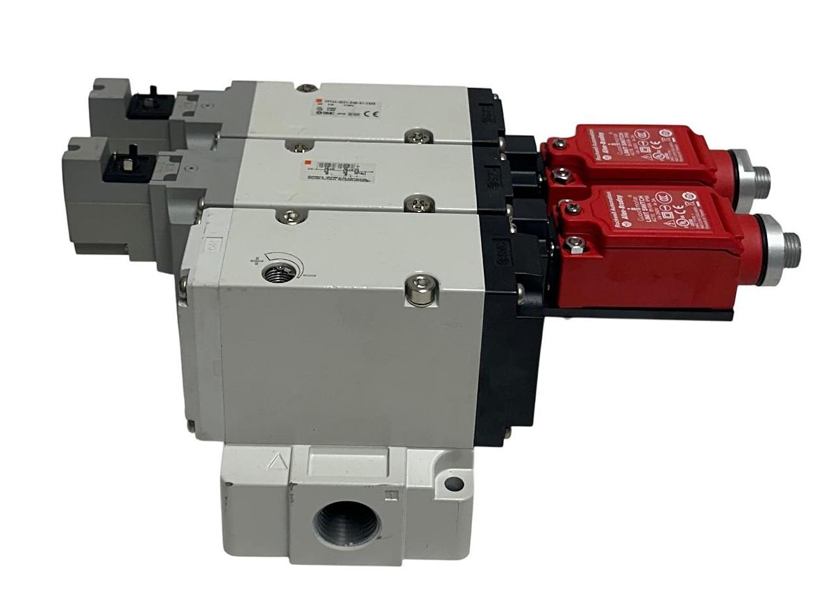 Used SMC VP744-5DZ1-04N-S1-X555 / VP7445DZ104NS1X555 SAFETY SOLENOID VALVE 24VDC NSMP