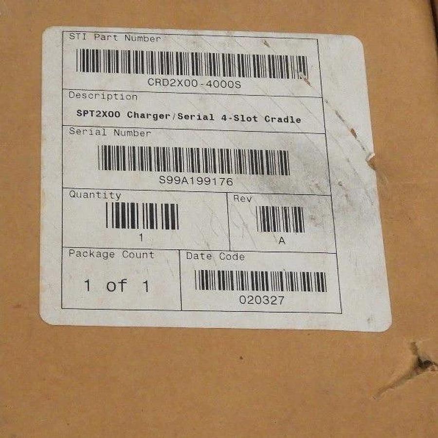Used NIB SYMBOL SPT2X00 SERIAL 4-SLOT CHARGING CRADLE CRD2X00-4000S