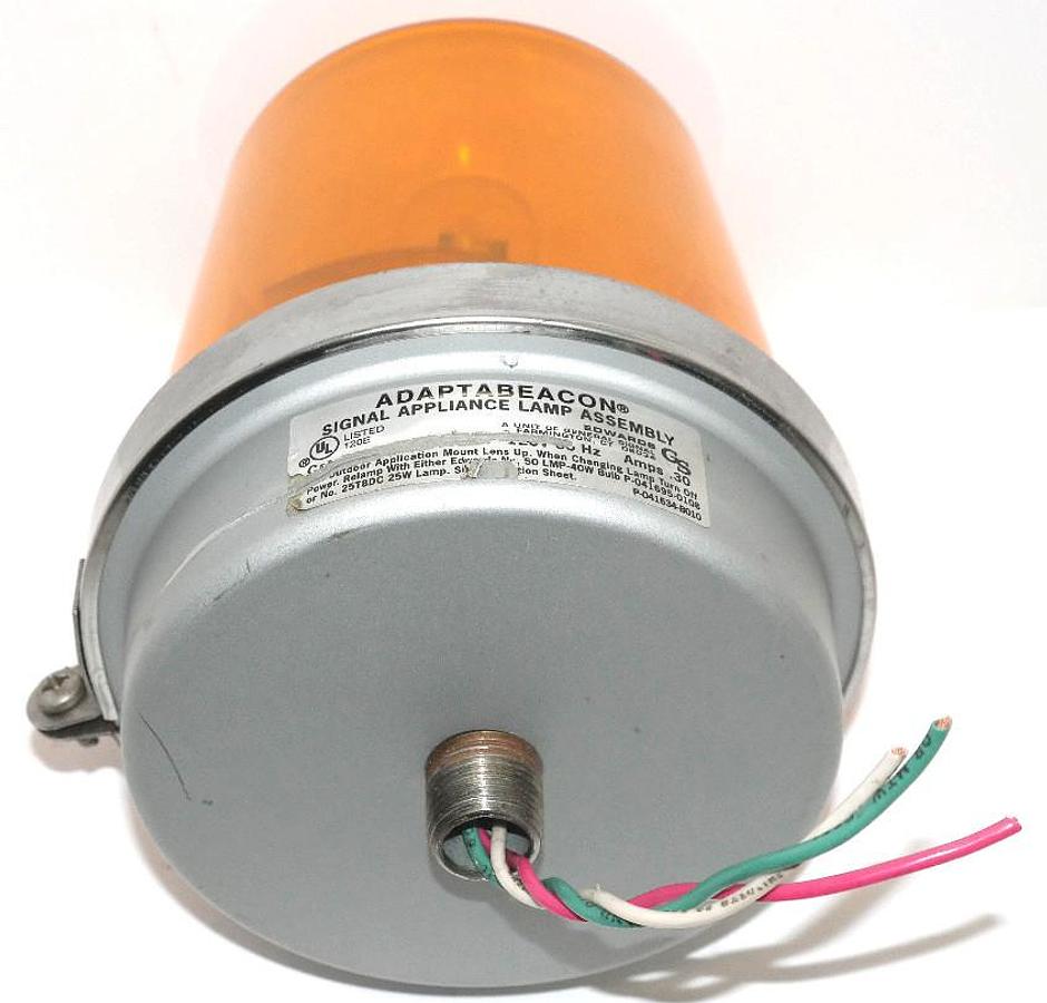Used EDWARDS ADAPTABEACON 120V 60HZ 30A SIGNAL APPLIANCE LAMP ASSEMBLY 50 LMP-40W