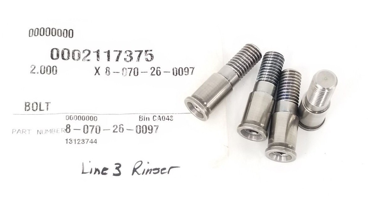 Used LOT OF 4 NEW GM / KRONES 13123744 BRACKET PIN BOLTS 8-070-26-0097