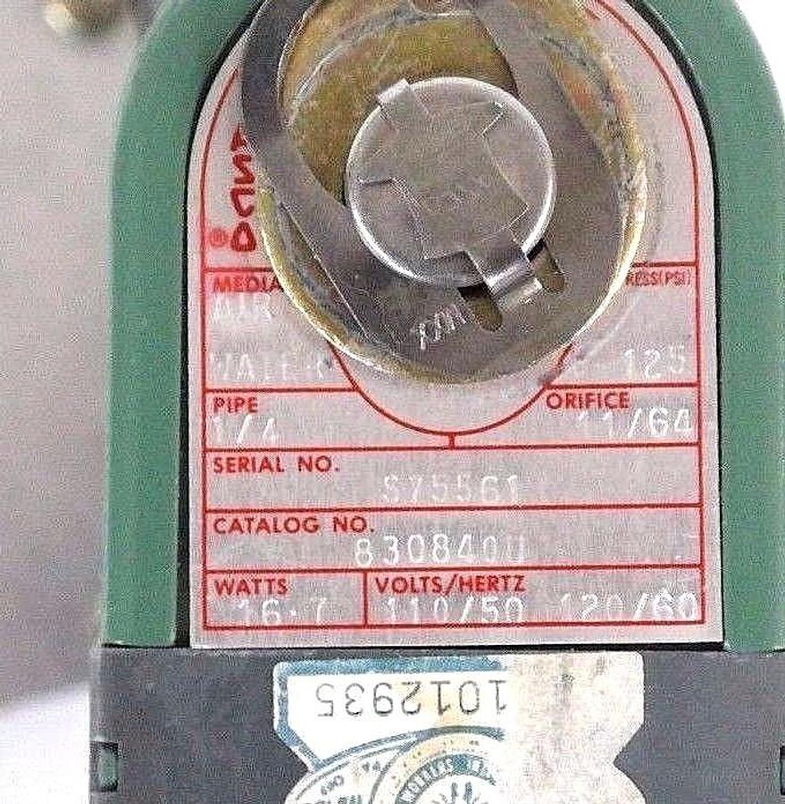 Used NEW ASCO 330840U VALVE 1/4'' PIPE, 16.7 WATTS, ORIFICE 11/16 W/ LATCH LOCK