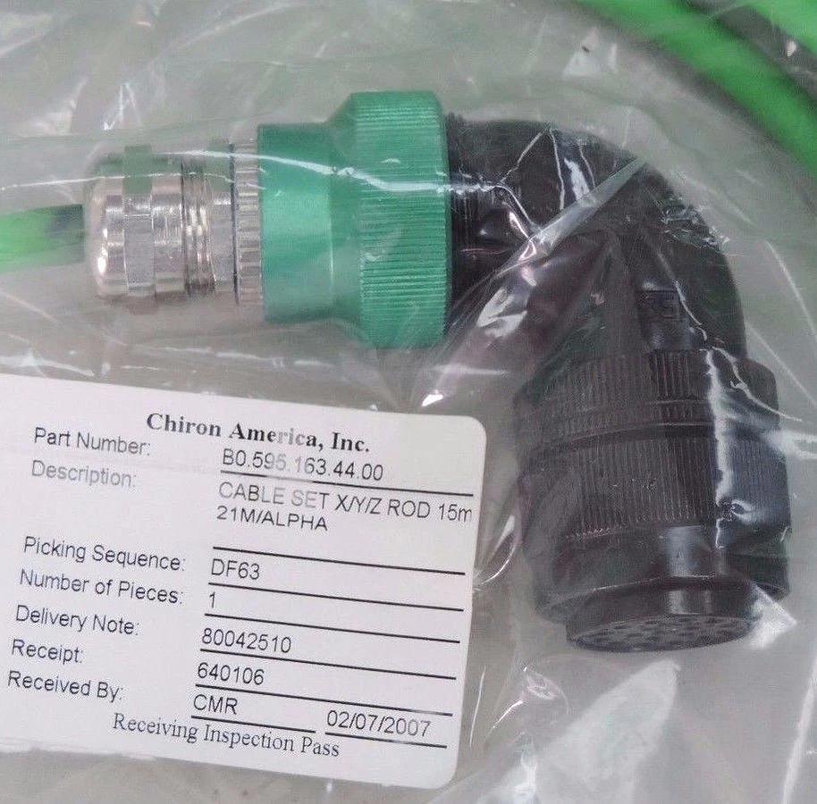 Used NIB CHIRON AMERICA B0.595.163.44.00 CABLE SET X/Y/Z ROD 15M 21M/ALPHA