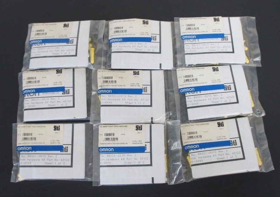 LOT OF 9 NEW OMRON 43122 SAFETY MAT TRIM HARDWARE KITS