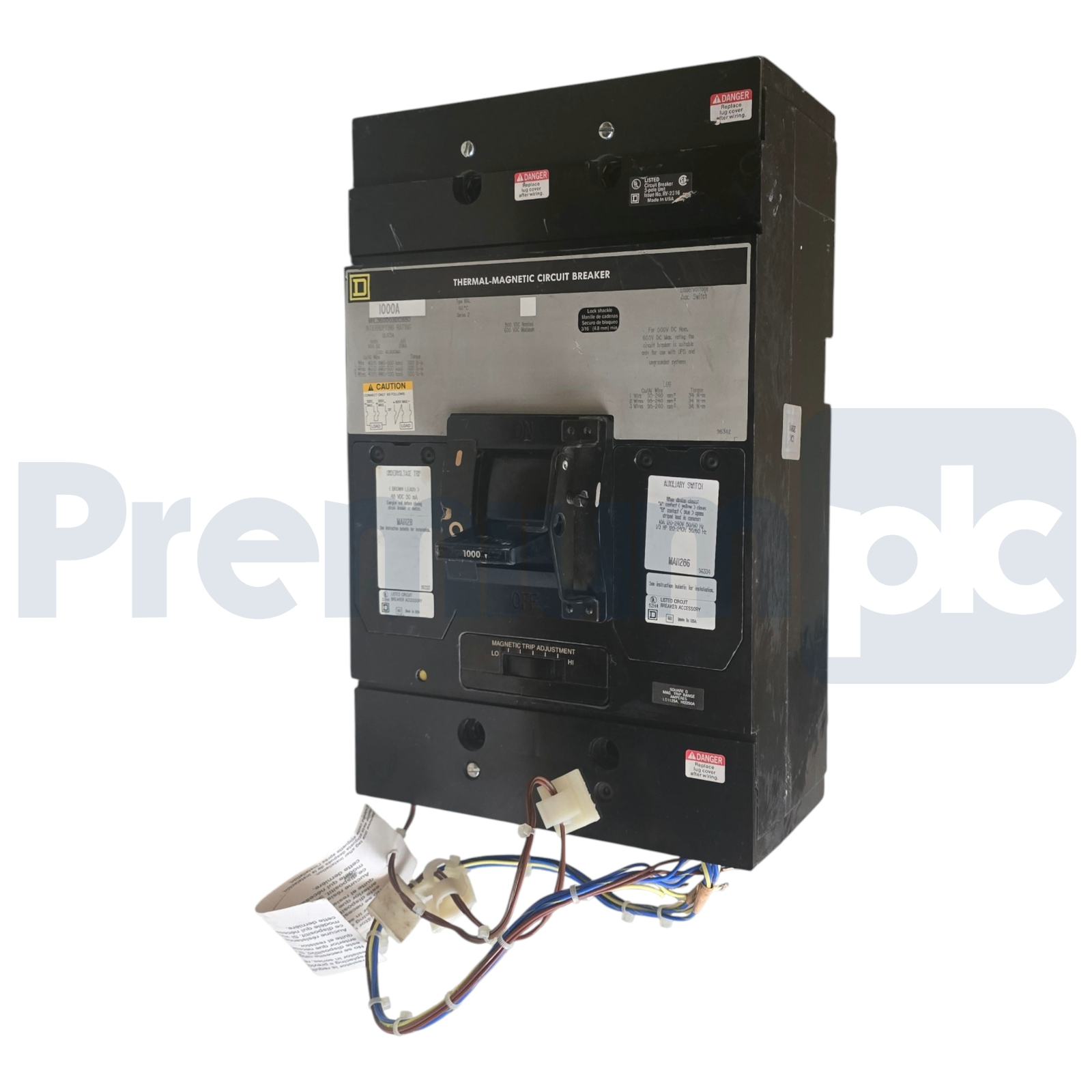 Used Square D MHL36100031DC1680 | MHL361000 1000A 3-Pole Circuit Breaker w/Trip USPI