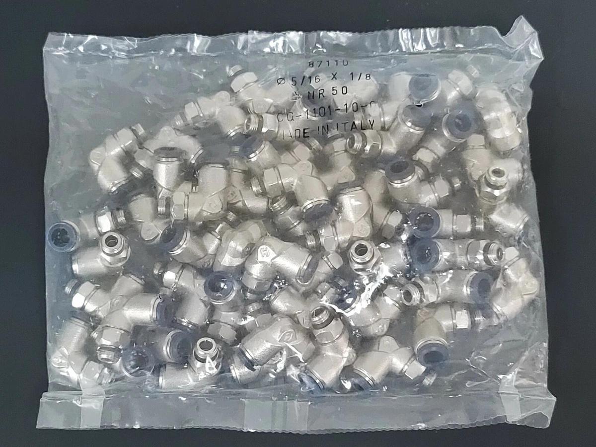 Used BOX OF 600 NEW ALPHA TECHNOLOGIES 87110 90DEG. ELBOWS 05/16 X 1/8