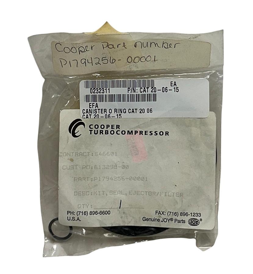 Used COOPER TURBOCOMPRESSOR P1794256-00001 / P179425600001 OEM SEAL KIT EJECTOR NSMP