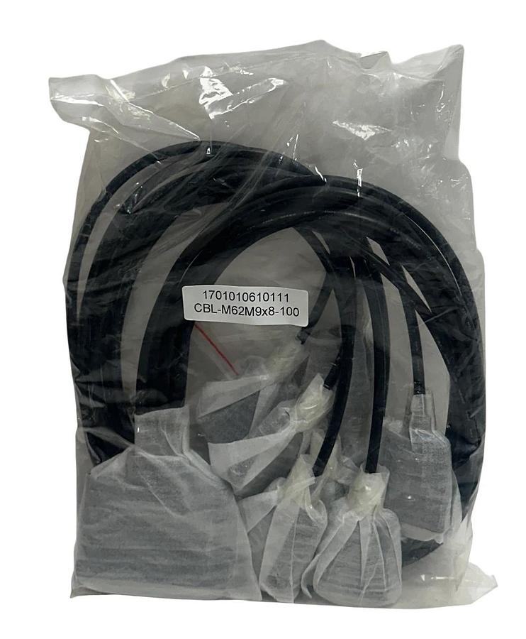 Used 2 MOXA CBL-M62M9x8-100 / 1701010610111 DB62 MALE / DB9 MALE SERIAL CABLES NSFS