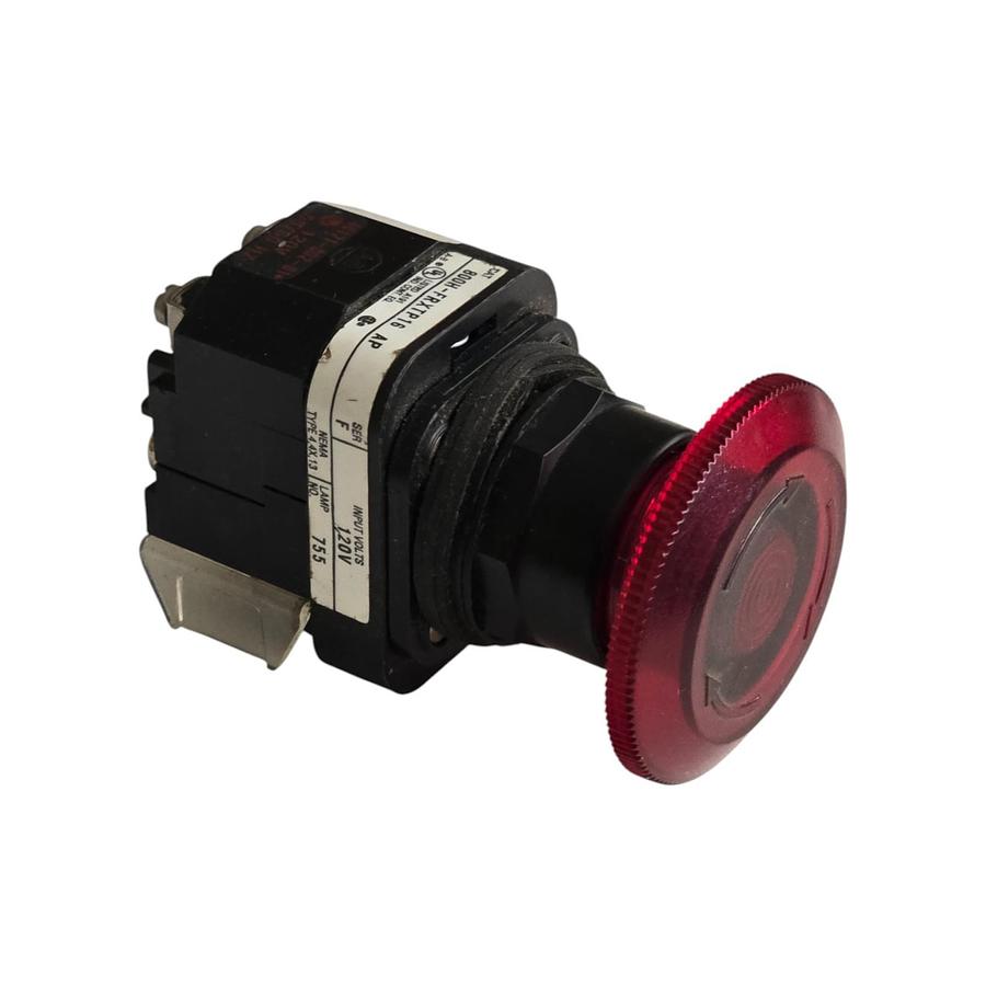 Used ALLEN BRADLEY 800H-FRXTP16 /F 30mm RED PUSH PULL/TWIST PUSHBUTTON NSNP (read)