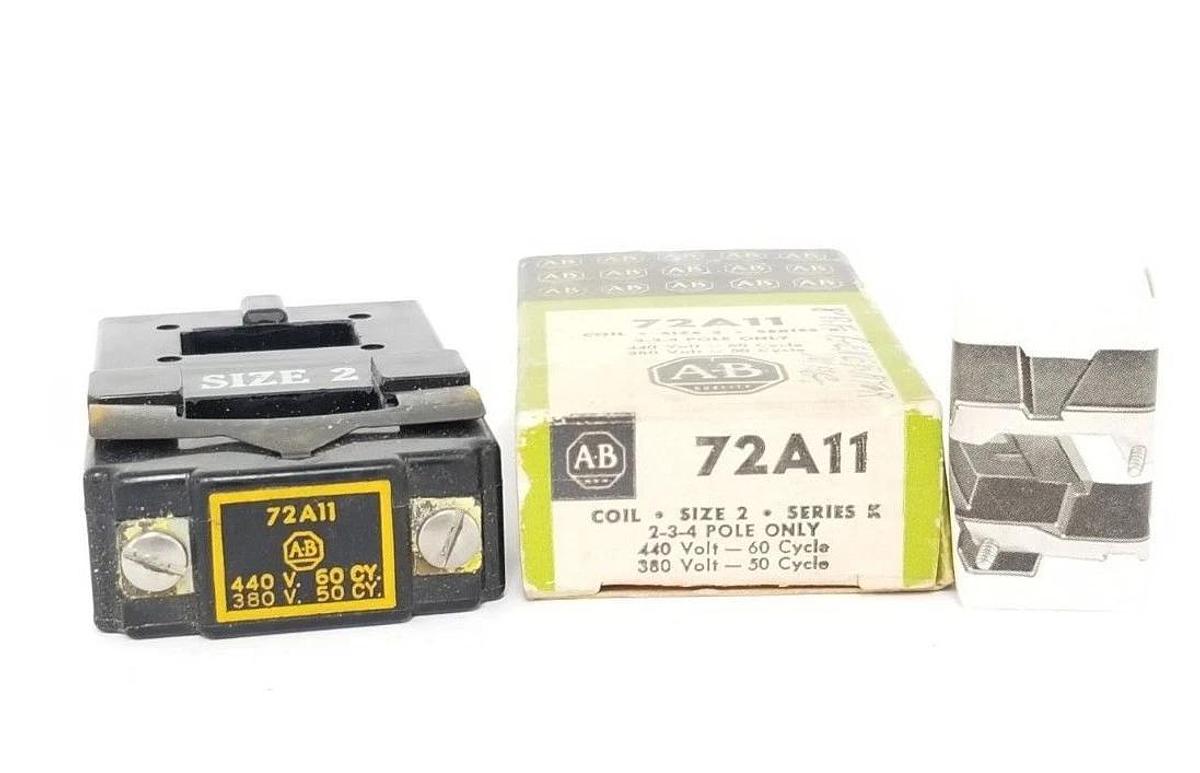 Used ALLEN BRADLEY 72A11 COIL SIZE 2, SER. K, 440V 60 CYCLE, 380V 50 CYCLE