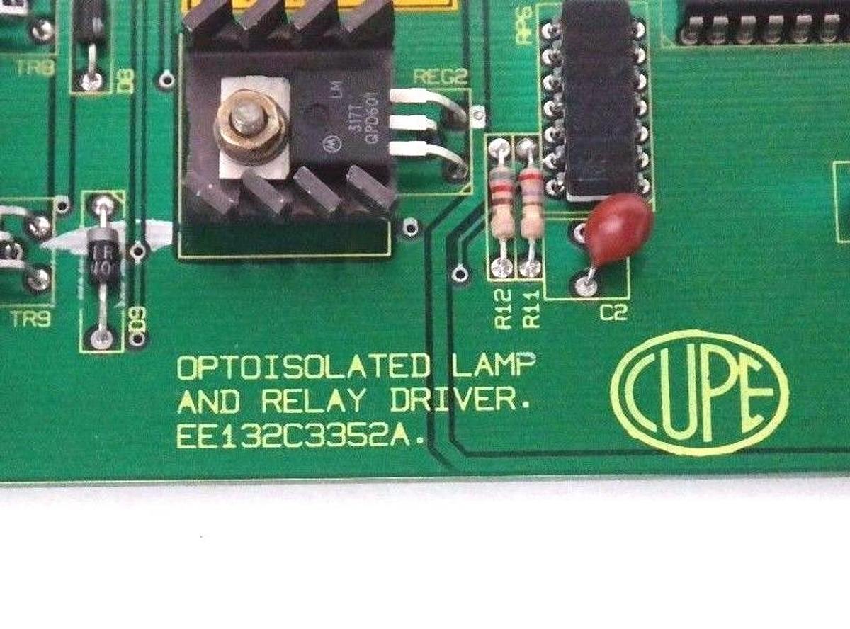 Used REPAIRED CUPE CUPROC EE132C3352A OPTOISOLATED LAMP AND RELAY DRIVER BOARD