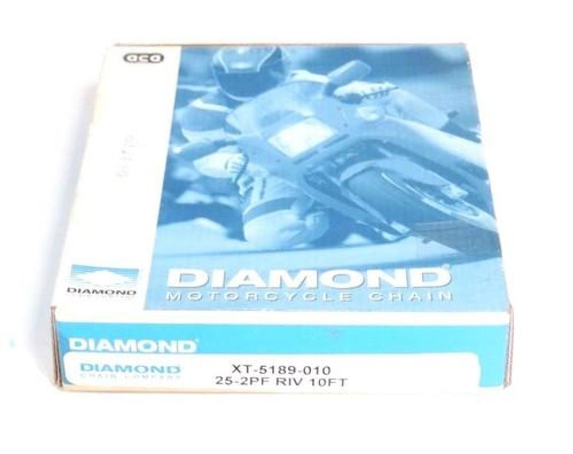 NIB DIAMOND XT-5189-010 MOTORCYCLE CHAIN 25-2PF RIV 10FT XT5189010