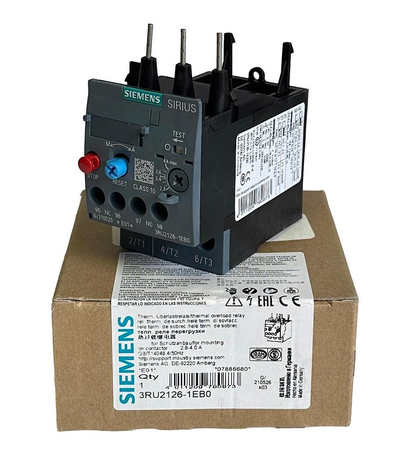 Used NEW SIEMENS 3RU2126-1EB0 / 3RU21261EB0 SIRIUS THERMAL OVERLOAD RELAY 2.8-4.0A
