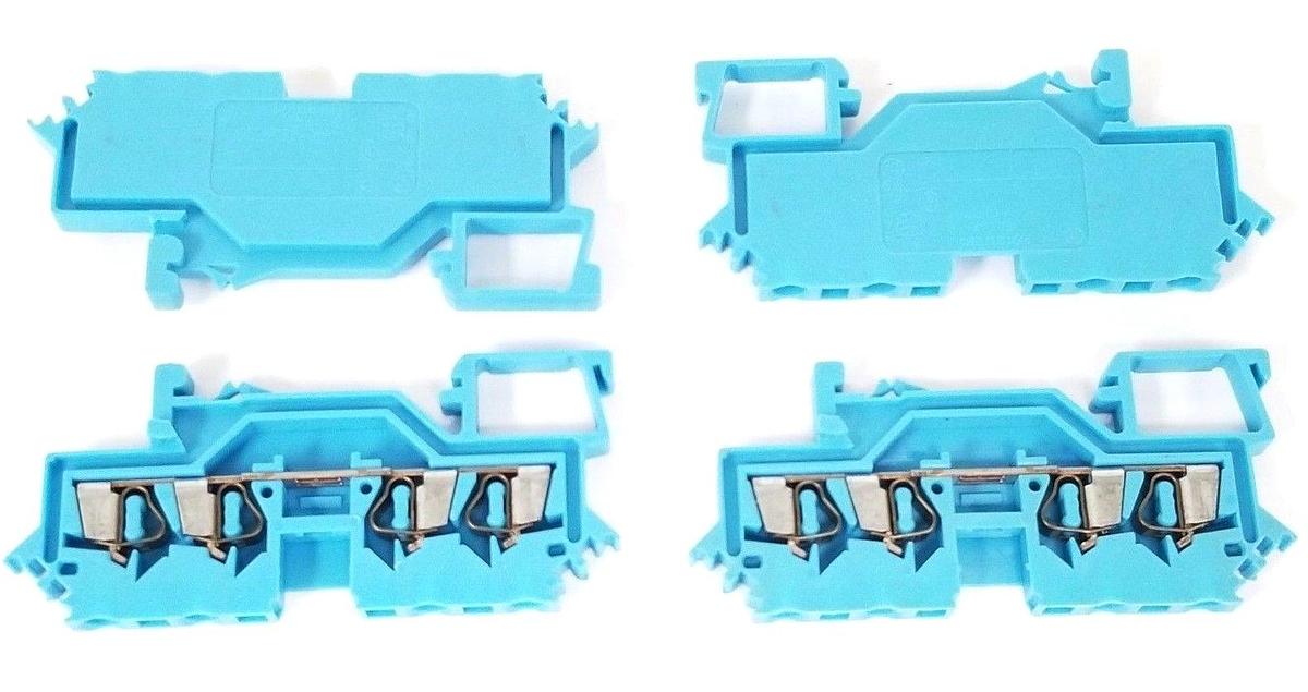 Used LOT OF 4 WAGO 280 TEMINAL BLOCKS IEC 947-7-1, 20A, 600V, BLUE, AWG 28-12