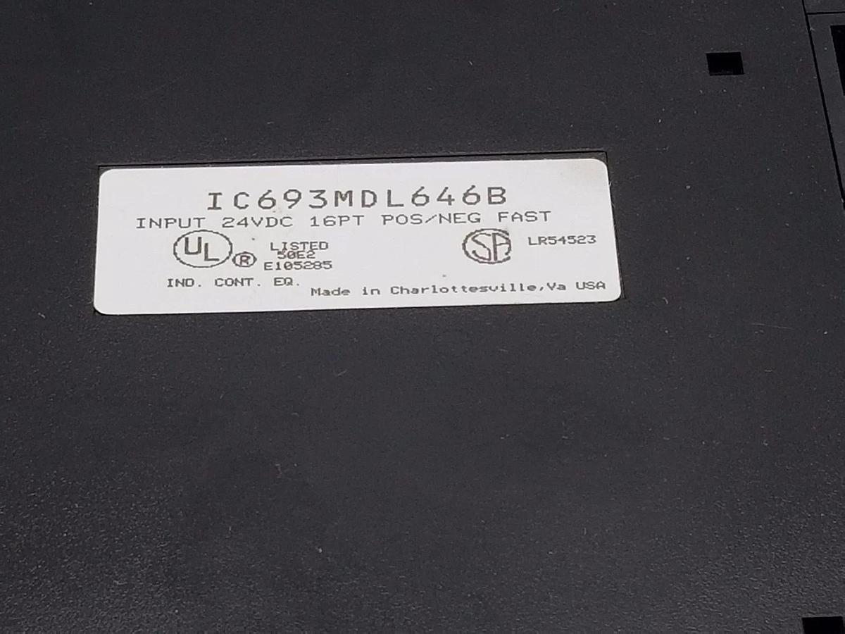 Used GE FANUC IC693MDL646B INPUT MODULE 24VDC 16PT POS/NEG FAST MISSING DOOR