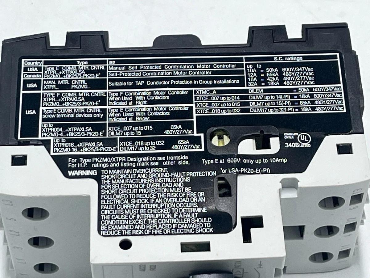 LOT OF 2 EATON XTPR6P3BC1-GR1 Manual Motor Protector, Starter / Overload Relay