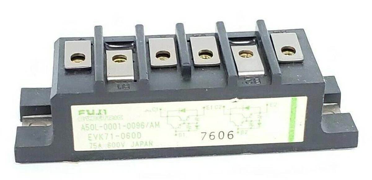 Used FANUC FUJI ELECTRIC A50L-0001-0096/AM POWER BLOCK 75AMP 600V, EVK71-060D