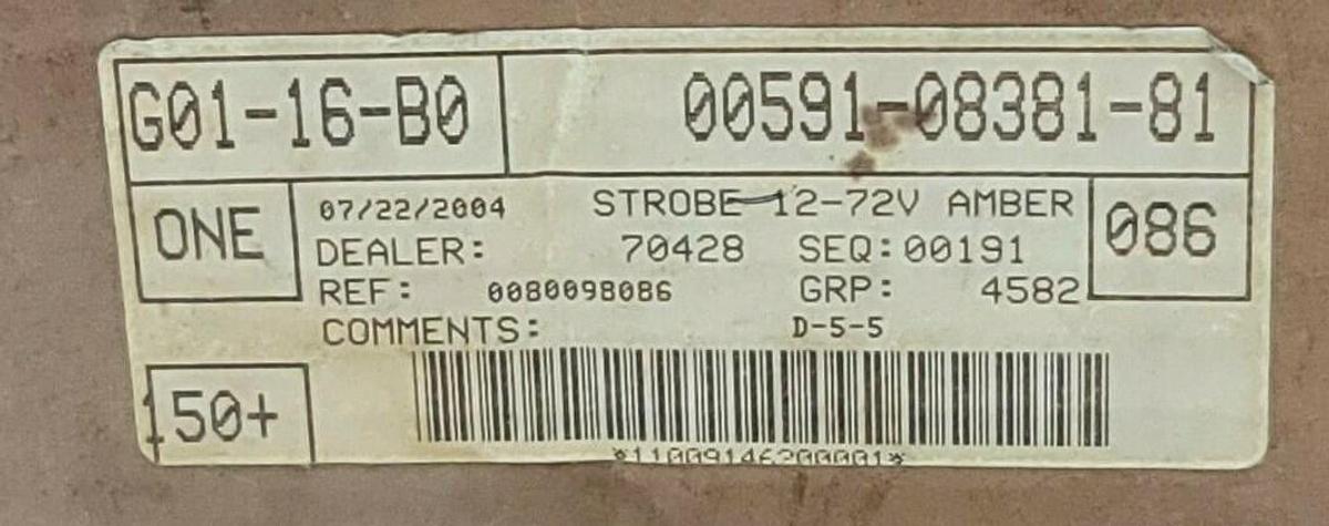 Used NIB TOYOTA STARLIFT TY00591-08381-81 STORBE 12/72V DC AMBER 00591-08381-81