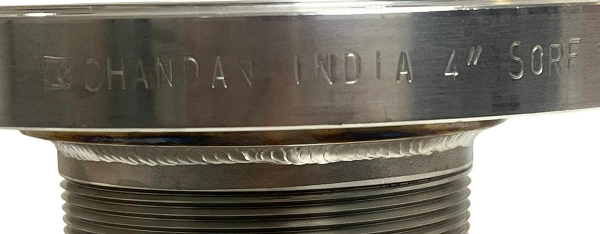 Used Chandan India 4" SORF 150 Stainless Flange To NPT Adapter F304/304L ProMach