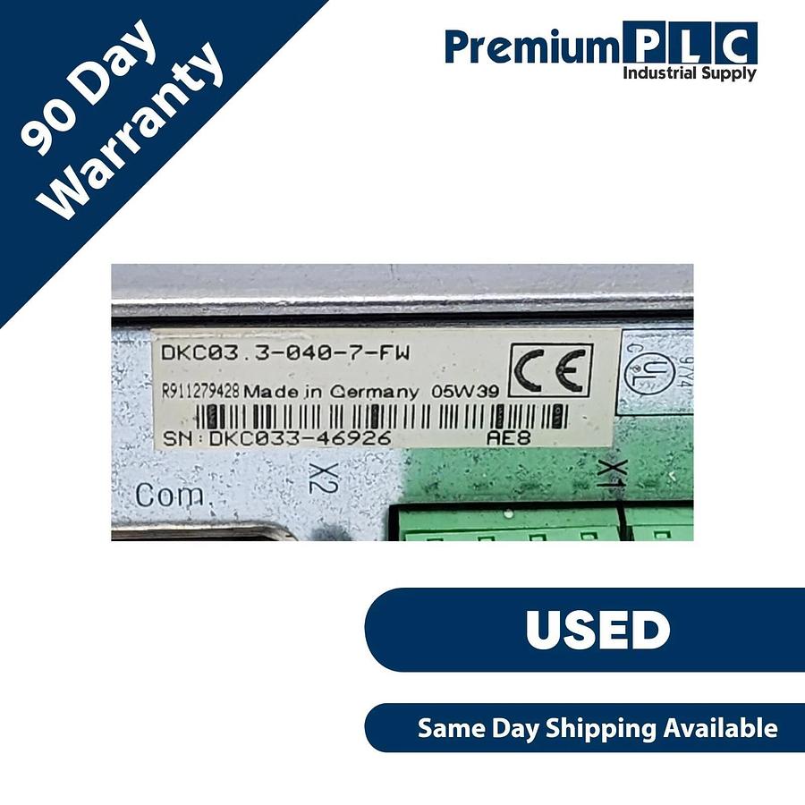 Used REXROTH INDRAMAT DKC03.3-040-7-FW ECO DRIVE SERVO AMPLIFIER R911279428 W/ENCODER