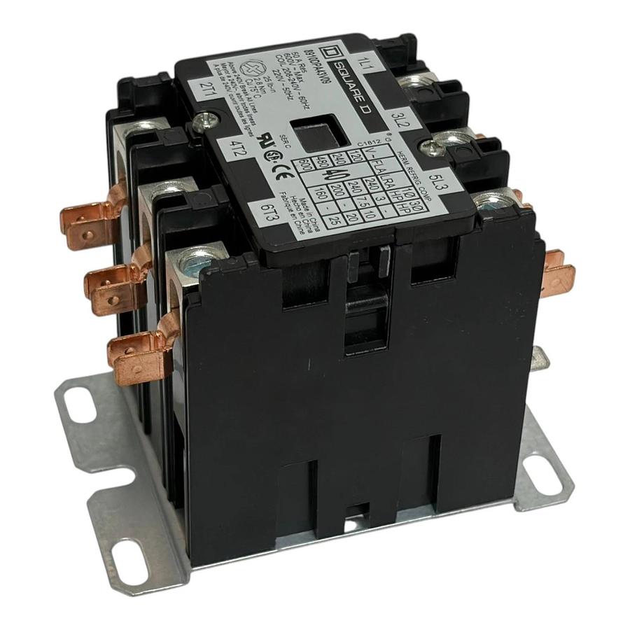Square D 8910DPA43V09 Definite Purpose Contactor 3 Pole 40A FLA 50A Res 240V
