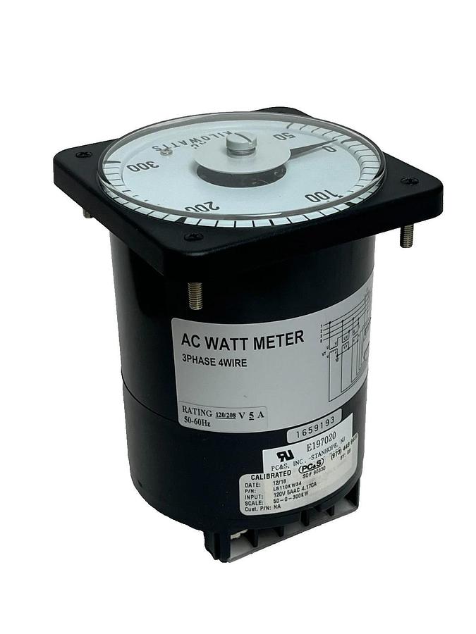 PC&S LS-110 Kilowatt Meter LS110KW34 | 120V 5A | Scale 50-0-300KW 3P4W , NSMP
