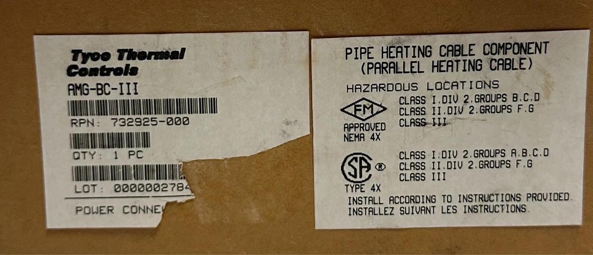 RAYCHEM TYCO AMG-BC-III / 732925-000 OEM CABLE POWER CONNECTION KIT NSMP