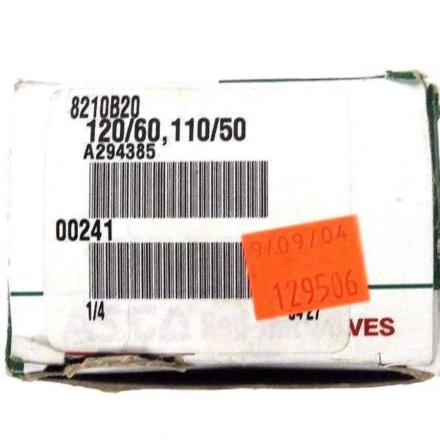 Used NIB ASCO 8210B20 SOLENOID VALVE 120/60 - 110/50, 1/4 PIPE, 6.5 WATTS, 5-125 PSI