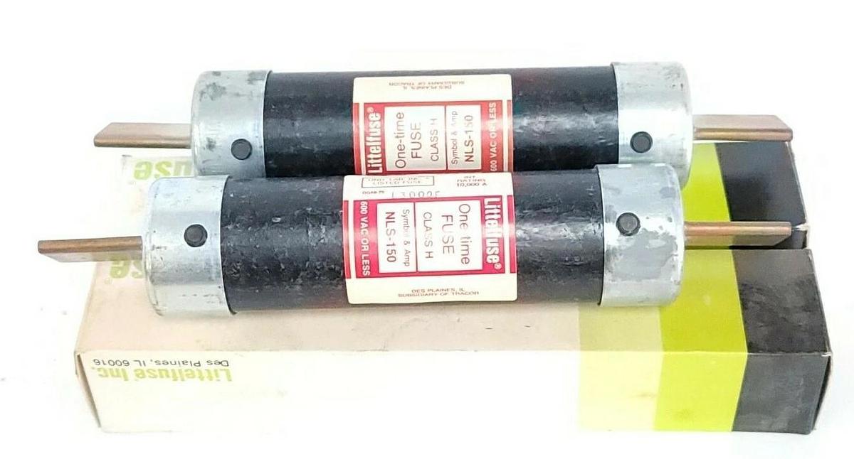 Used LOT OF 2 NIB LITTELFUSE NLS-150 ONE-TIME FUSES NLS150 600V