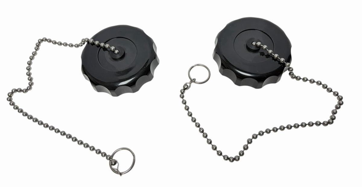 Used (2) NEW APEX PACKING & RUBBER 3000-29 THREADED CLOSURE CAPS 3'' BLACK 300029