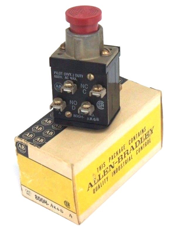 Used NIB ALLEN BRADLEY 800H-AK6B PUSHBUTTON SER A 800HAK6B
