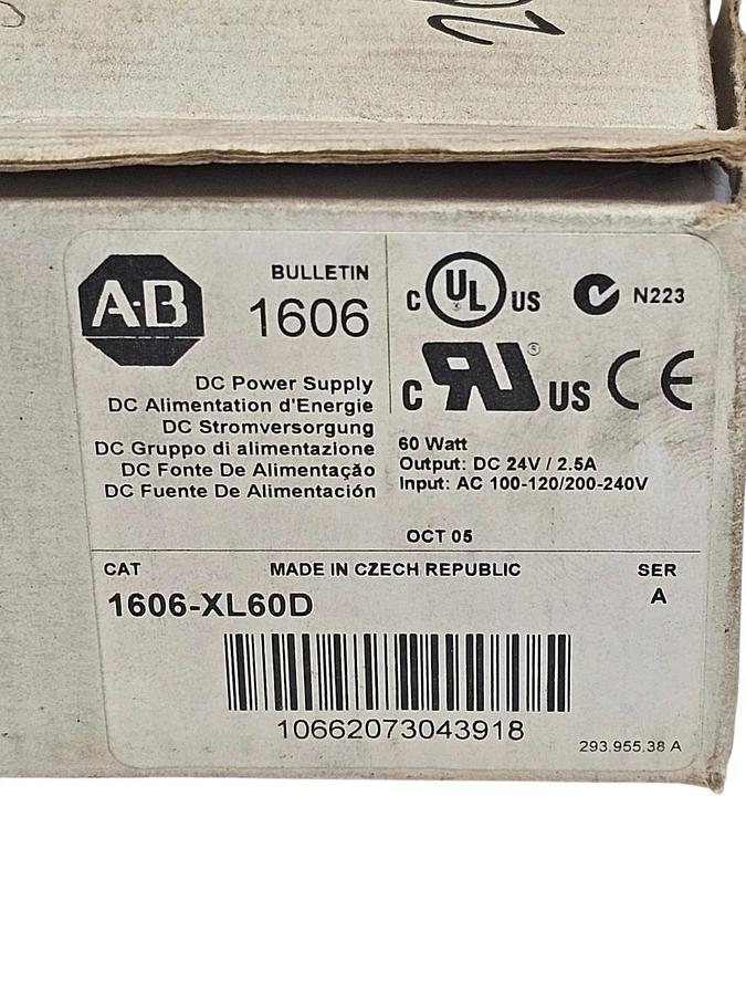 NIB ALLEN BRADLEY 1606-XL60D DC POWER SUPPLY 1606XL60D SER. A