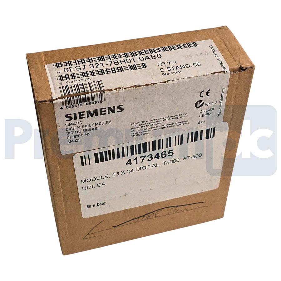 Used Siemens 6ES7321-7BH01-0AB0 SIMATIC S7-300 Digital Input SM 321 16 DI 24V DC NSMP