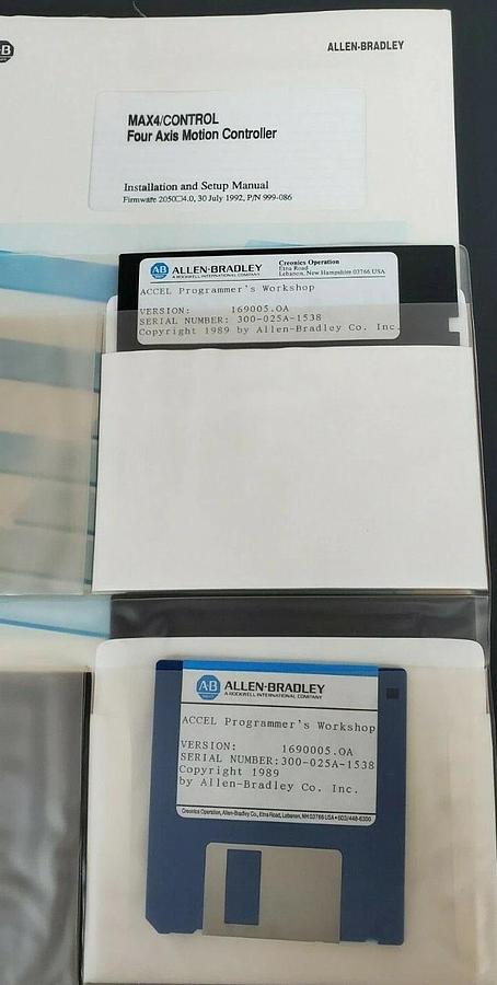 Used ALLEN BRADLEY ACCEL FOR MAX/CONTROL P/N: 999-060, ACCEL PROGRAMMER'S WORKSHOP