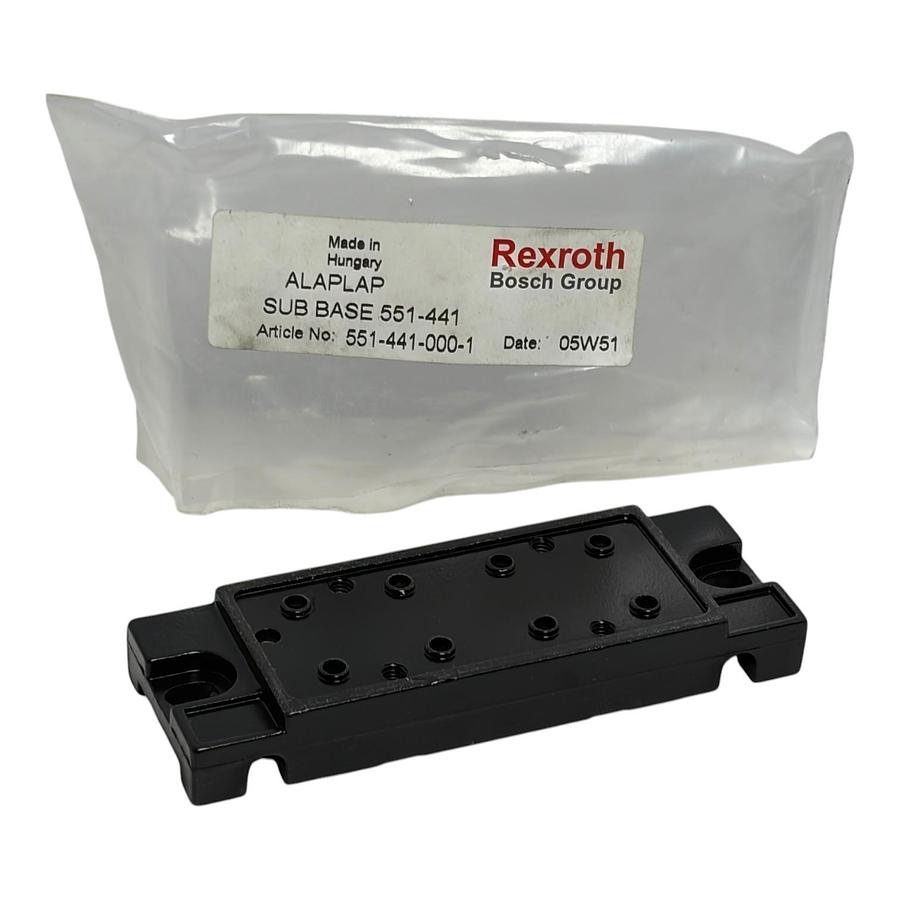 Used Rexroth Bosch Mecman 551-016 110 Pneumatic Valve Sub Base 551-441 Lot New