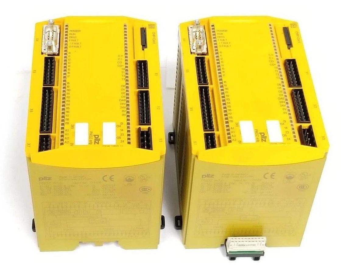Used LOT OF 2 PILZ PNOZ-M1P BASE CONTROLLER UNITS 773100 (FOR PARTS)