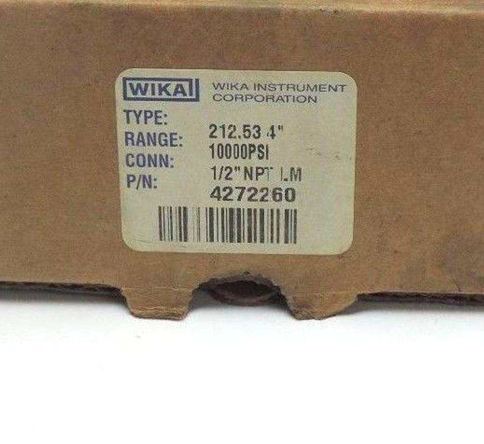 Used NEW WIKA 4272260 INDUSTRIAL GAUGE 212.53 4'', 1000PSI, 1/2 NPT LM