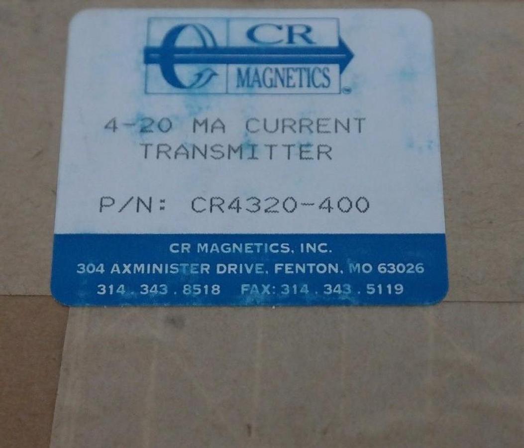 Used NEW CR MAGNETICS CR4320-400 CURRENT TRANSMITTER 4-20mA, CA631231