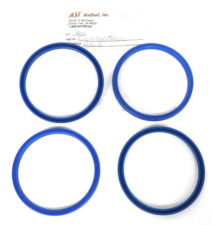 Used LOT OF 4 NEW ASI ACUSEAL, INC. C6113-000800 U-CUPS
