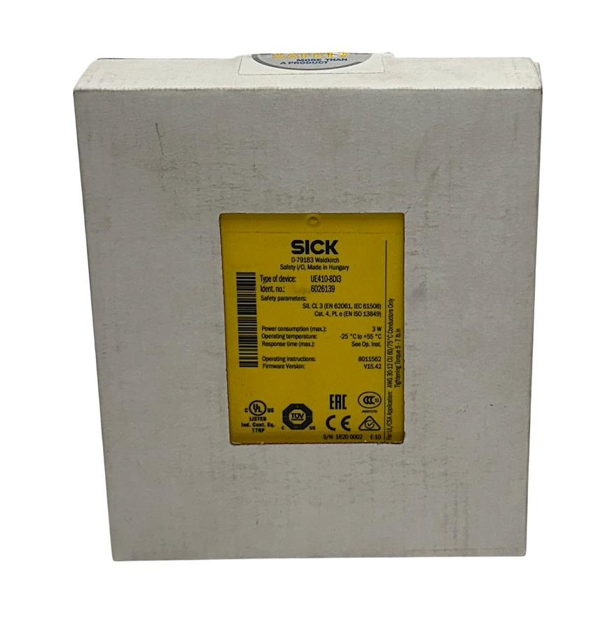 Used SICK UE410-8DI3 / 6026139 FLEXI CLASSIC SAFETY I/O CONTROLLER 3W V15.42 NSMP