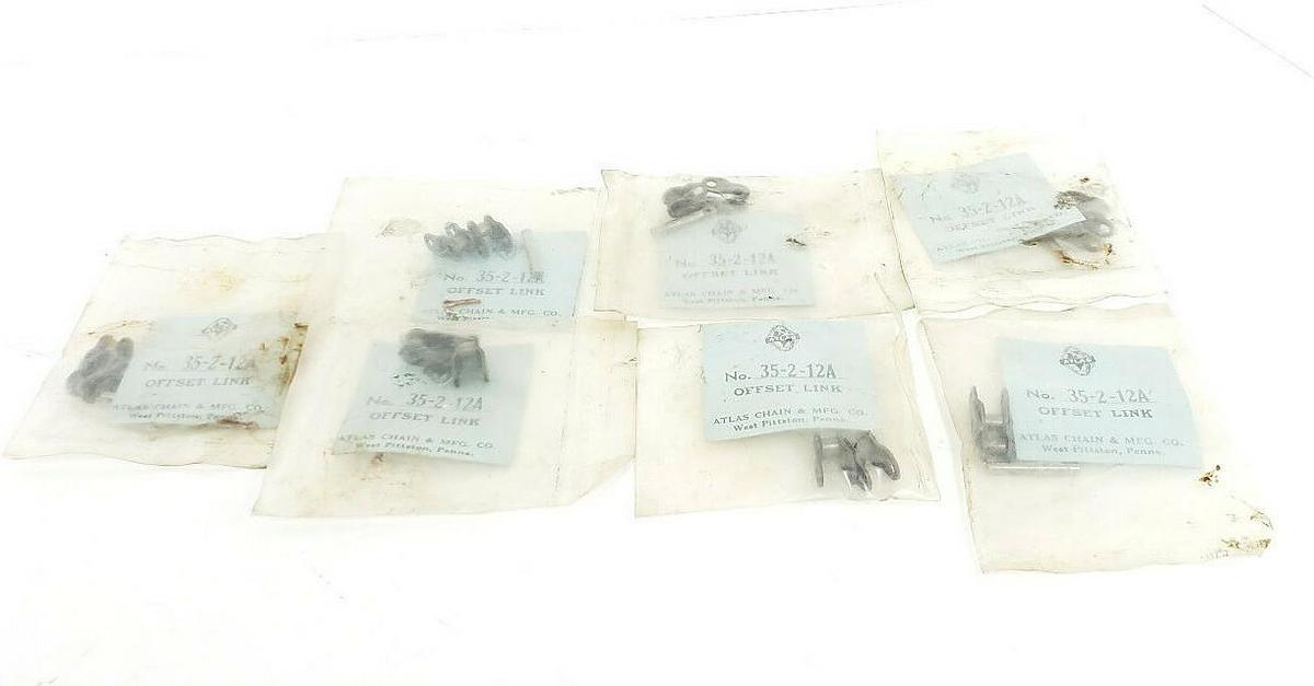 LOT OF 7 NEW ATLAS 35-2-12A OFFSET ROLLER CHAIN LINKS 35-2 35212A