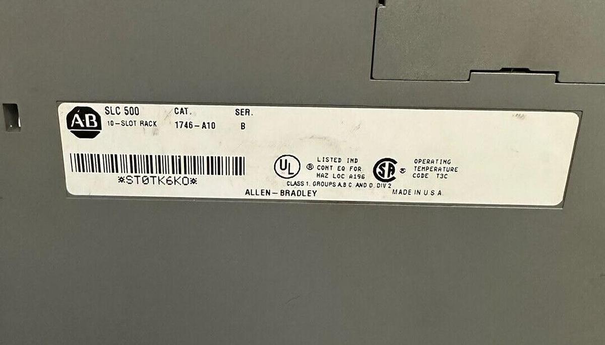 Used ALLEN BRADLEY 1746-A10 /B SLC 500 10-SLOT RACK 1746A10