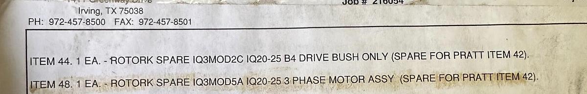 Used NEW ROTORK IQ3 MOD5A 3-PHASE MOTOR ASSEMBLY IQ20 IQ25 460V 101641WT 1M773606