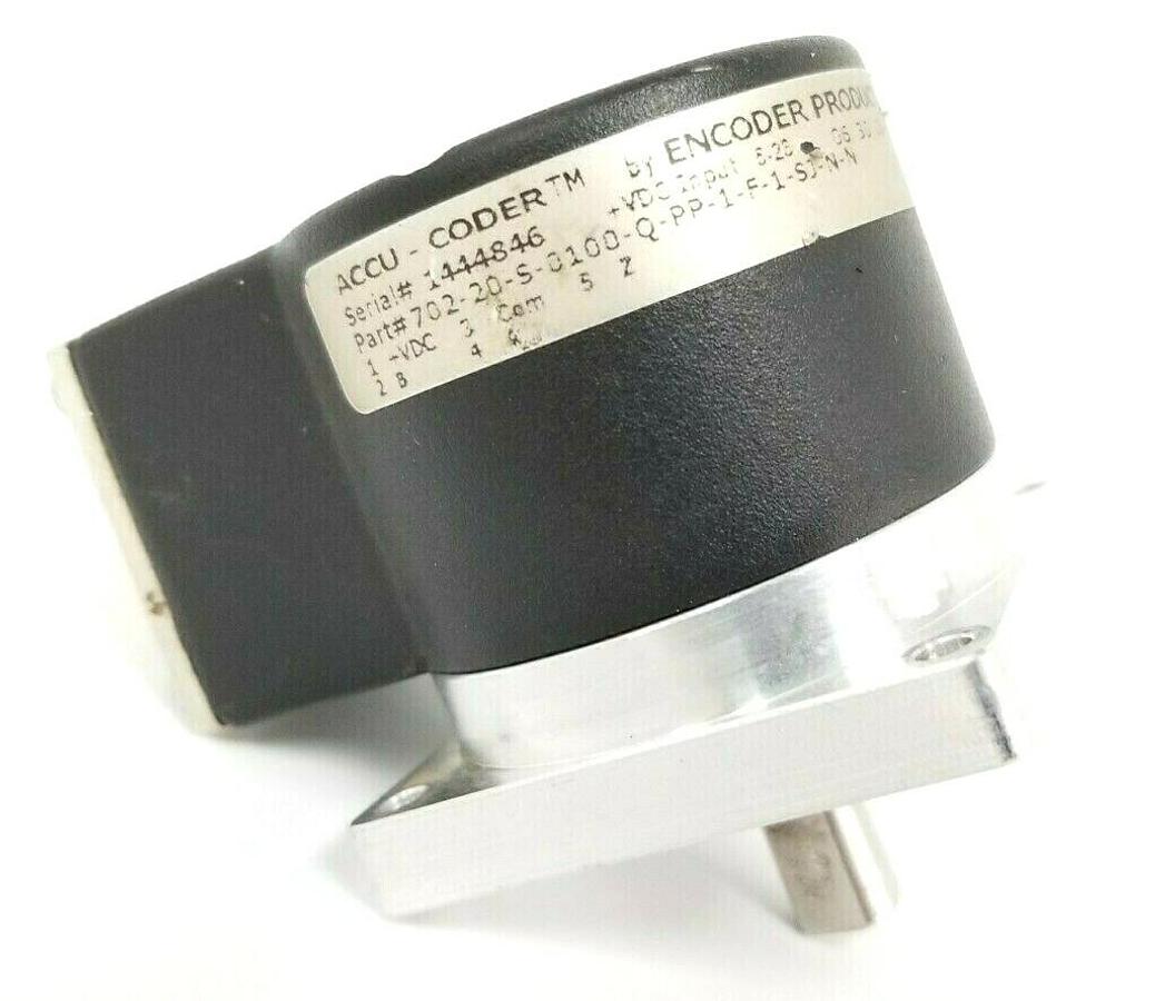 Used ENCODER PRODUCTS CO. 702-20-S-0100-Q-PP-1-F-1-SJ-N-N ACCU-CODER ENCODER 5-28VDC