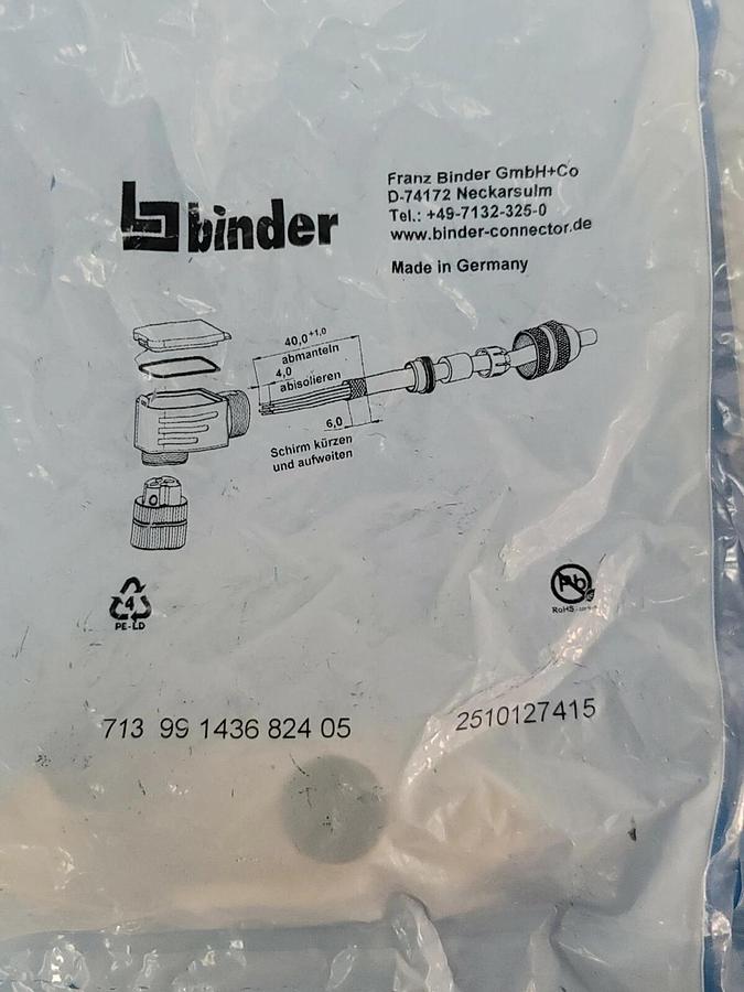 Used LOT OF 4 NEW BINDER 71399143682405 CONNECTORS 2510127415