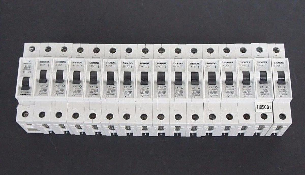 Used LOT OF 16 SIEMENS 5SX21C2 CIRCUIT BREAKERS 5SX21-C2, 230/400V