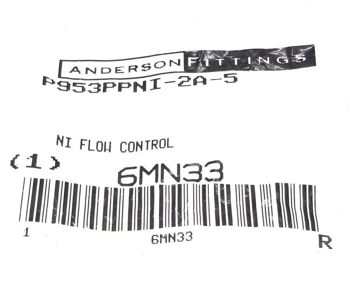 Used NEW ANDERSON FITTINGS P953PPNI-2A-5 NI FLOW CONTROL 1/8'' NICKEL PLATED 6MN33